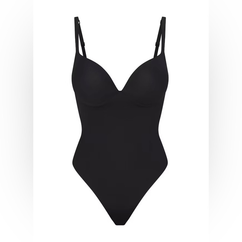 SKIMS Body Sz Medium Black Super Push-Up Thong Bodysuit
